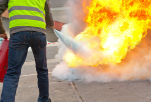 Feuerlöscher im Einsatz