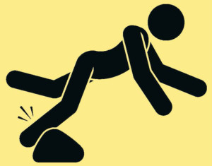 Arbeitsunfälle wieder leicht gestiegen: Illu Stolperstein